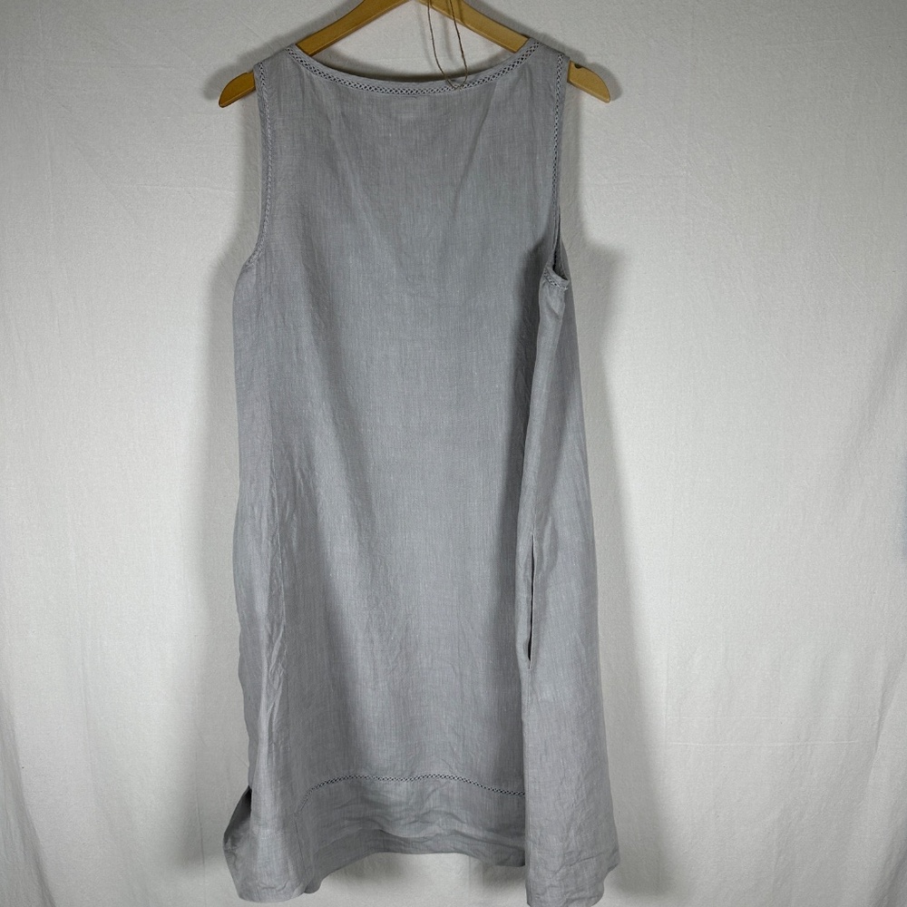 J. Jill 100% Linen grey dress Medium - Picture 9 of 14